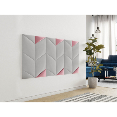 Čalouněný nástěnný panel ABRANTES 1 - pravý trojúhelník, růžový