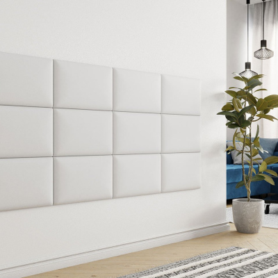 Čalouněný nástěnný panel 50x30 PAG - bílá ekokůže