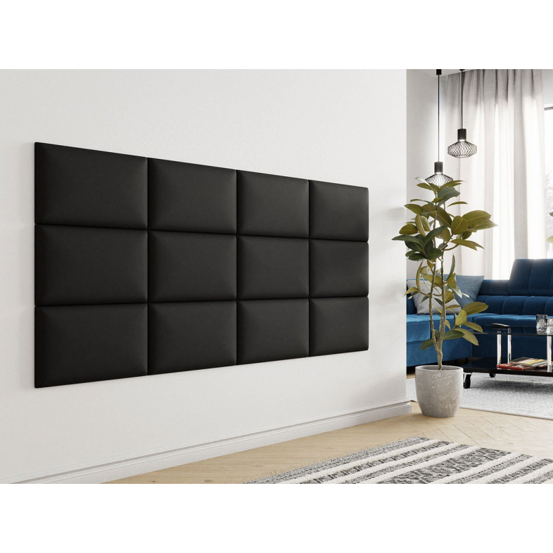 Čalouněný nástěnný panel 50x30 PAG - černá ekokůže