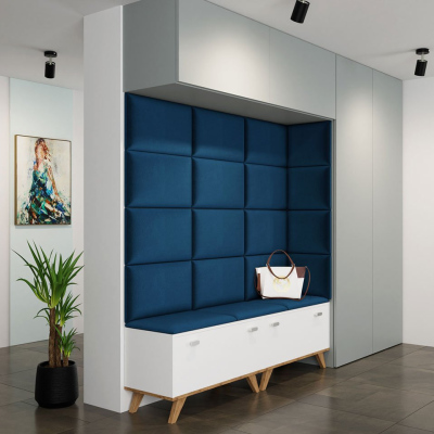 Čalouněný nástěnný panel 50x30 PAG - modrý