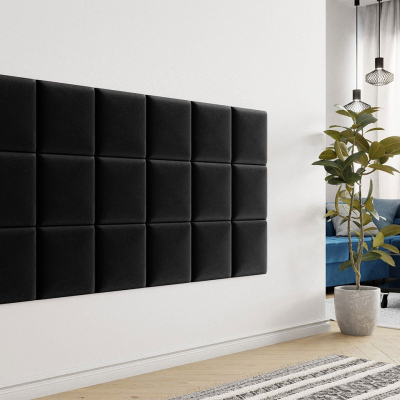 Čalouněný nástěnný panel 30x30 PAG - černý