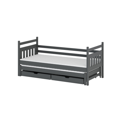 Dětská postel s přistýlkou DEBRA - 80x160, grafit