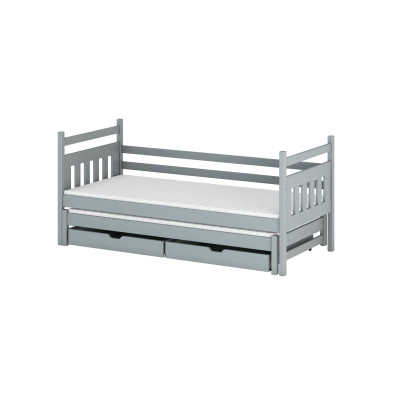 Dětská postel s přistýlkou DEBRA - 80x180, šedá
