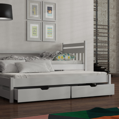 Dětská postel s přistýlkou DEBRA - 80x200, bílá