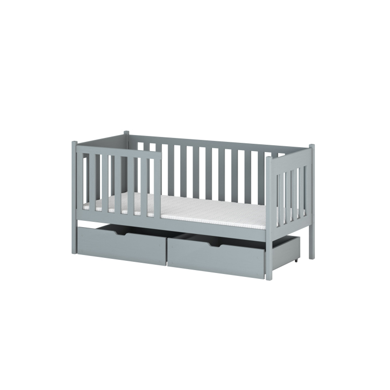 Dětská postel s úložným prostorem KYRIA - 90x190, šedá