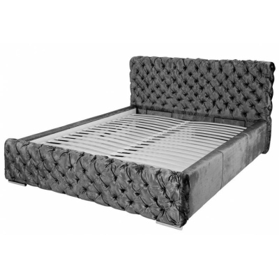 VÝPRODEJ - Čalouněná postel Farida s úložným prostorem šedá 180 x 200