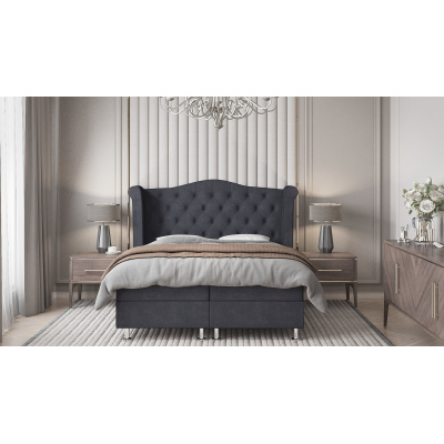 Čalouněná manželská postel ELSA - 200x200, černá
