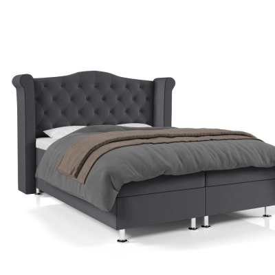 Čalouněná manželská postel ELSA - 180x200, hnědá
