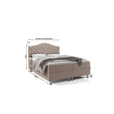 Elegantní postel LADY - 140x200, světle šedá
