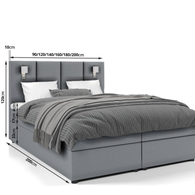 Americká postel ANDY - 120x200, tmavě šedá