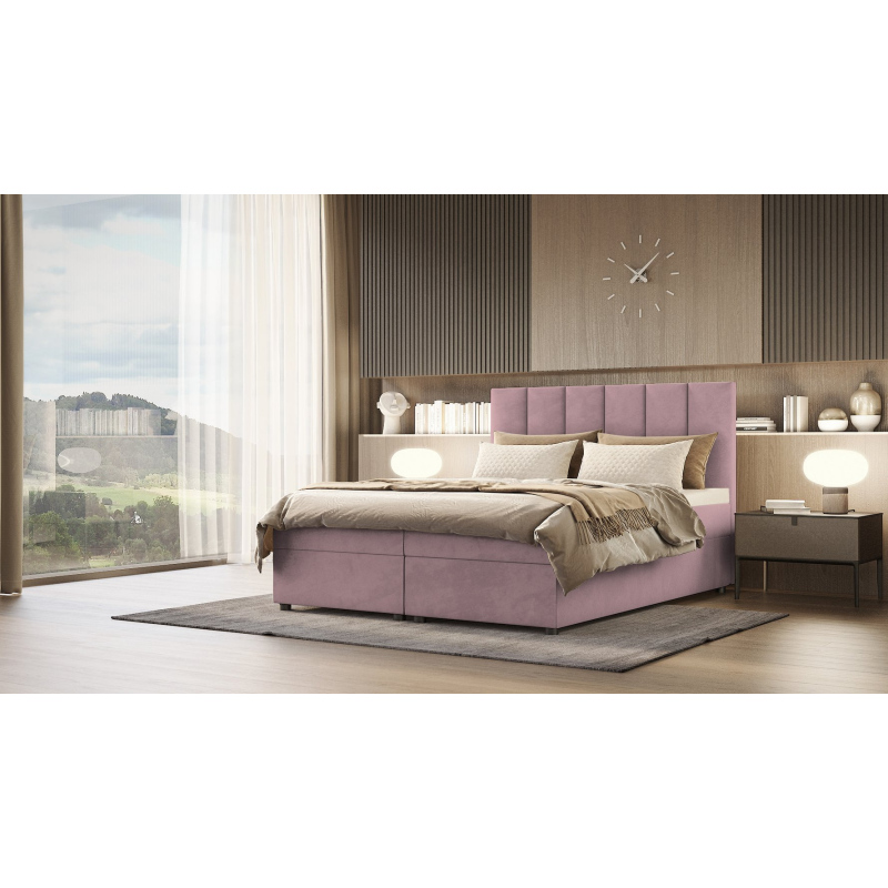 Hotelová postel DELTA - 200x200, růžová