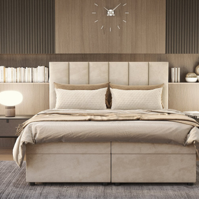 Hotelová postel DELTA 1 - 140x200, světle šedá