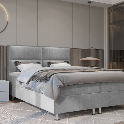 Boxspringová postel FIXIE - 140x200, světle šedá