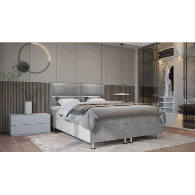 Boxspringová postel FIXIE - 140x200, světle šedá