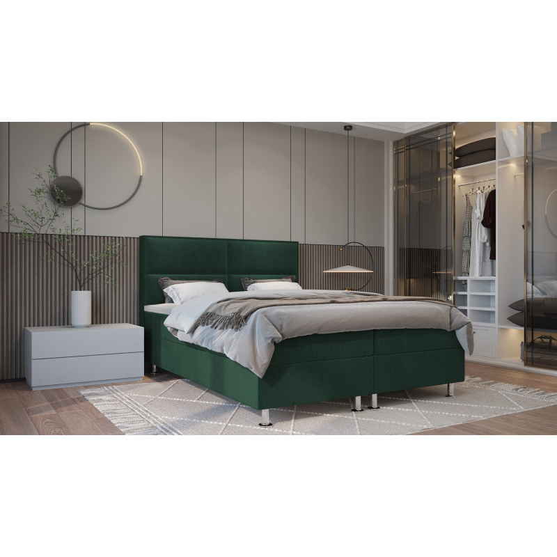 Boxspringová postel FIXIE - 160x200, zelená