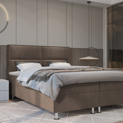 Boxspringová postel FIXIE - 160x200, hnědá