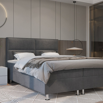 Boxspringová postel FIXIE - 200x200, šedá