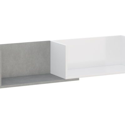 Závěsná polička MUONIO - beton / bílá