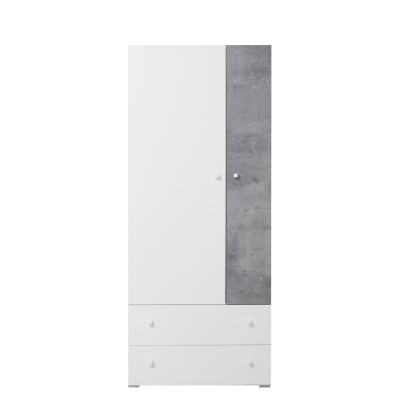 Šatní skříň 80 cm MUONIO 3 - bílá / beton