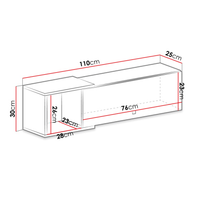 Závěsná skříňka MUONIO - beton / bílá