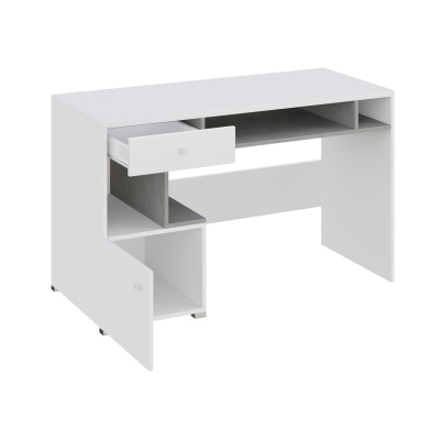 Psací stůl MUONIO - dub / beton / bílý