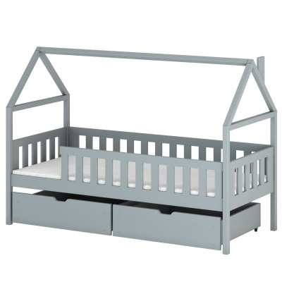 Dětská postel s úložným prostorem MARTINA - 80x180, šedá