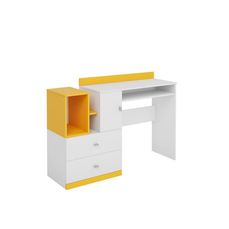 Počítačový stolek do dětského pokoje HARKA - bílý / žlutý