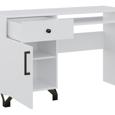 Počítačový stolek ROVARA - bílý / lesklý bílý