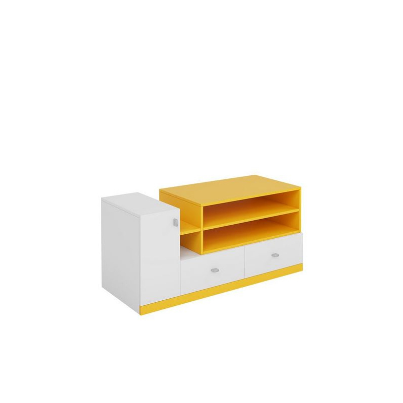 Dětský TV stolek HARKA - bílý / žlutý