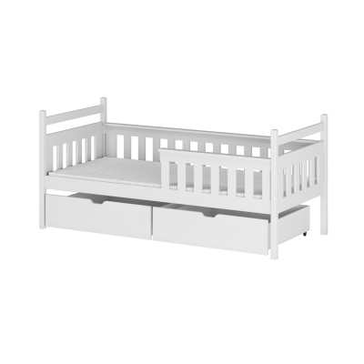 Postel pro děti se zábranou ENNY - 90x200, bílá