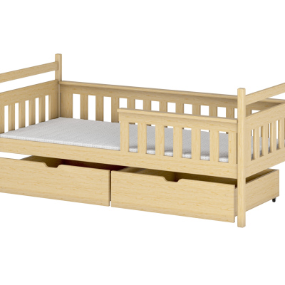 Postel pro děti se zábranou ENNY - 90x200, borovice