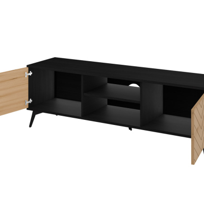Televizní stolek PERSY - dub evoke / černý