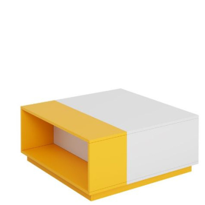 Konferenční stolek do dětského pokoje HARKA - bílý / žlutý