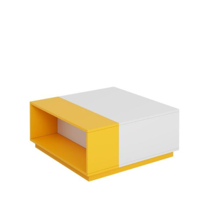 Konferenční stolek do dětského pokoje HARKA - bílý / žlutý