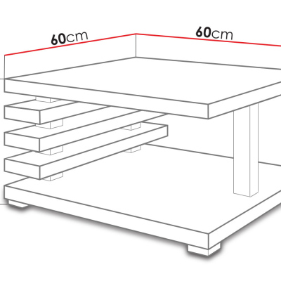 Moderní konferenční stolek STORO - lesklý bílý