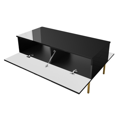 Moderní konferenční stolek HUNE - černý / lesklý černý