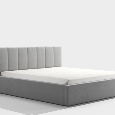 Manželská postel s úložným prostorem a roštem NEITRA - 160x200, šedá