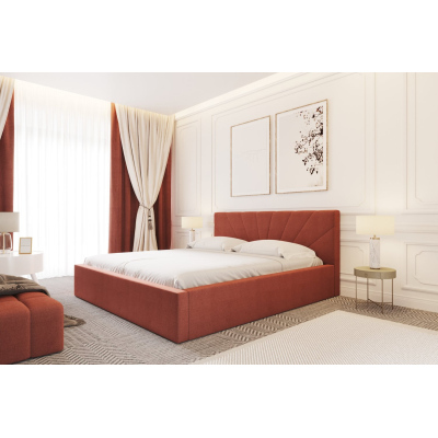 Čalouněná postel s úložným prostorem KATALIA - 160x200, růžová
