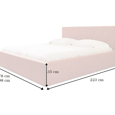 Manželská postel s úložným prostorem KATLIN - 180x200, béžová