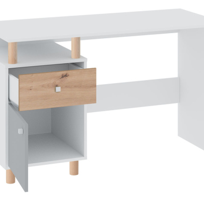 Studentský nábytek ALANEN 4 - dub artisan / bílý / šedý