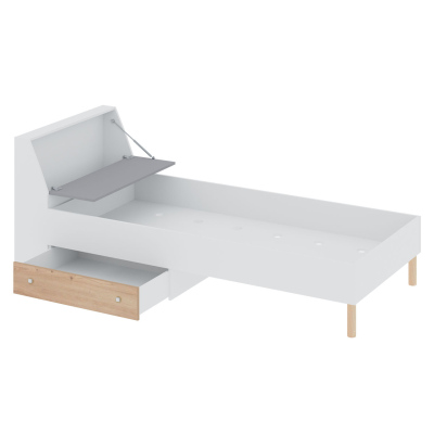 Nábytek do studentského pokoje s postelí 90x200 ALANEN 2 - dub artisan / bílý / šedý