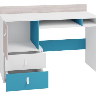 Studentský nábytek s postelí 90x200 MAKKA 2 - dub / bílý / modrý