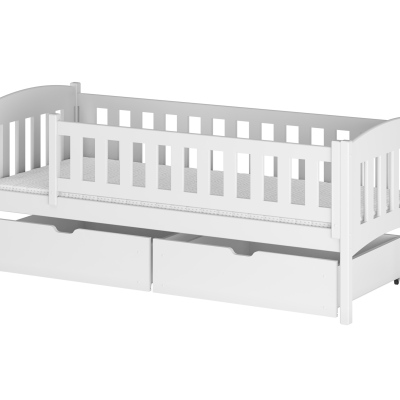 Dětská postel se zábranou GERTA - 80x160, bílá