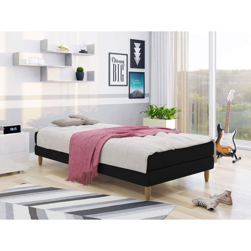 Jednolůžková čalouněná postel 120x200 PELLO 1 - černá