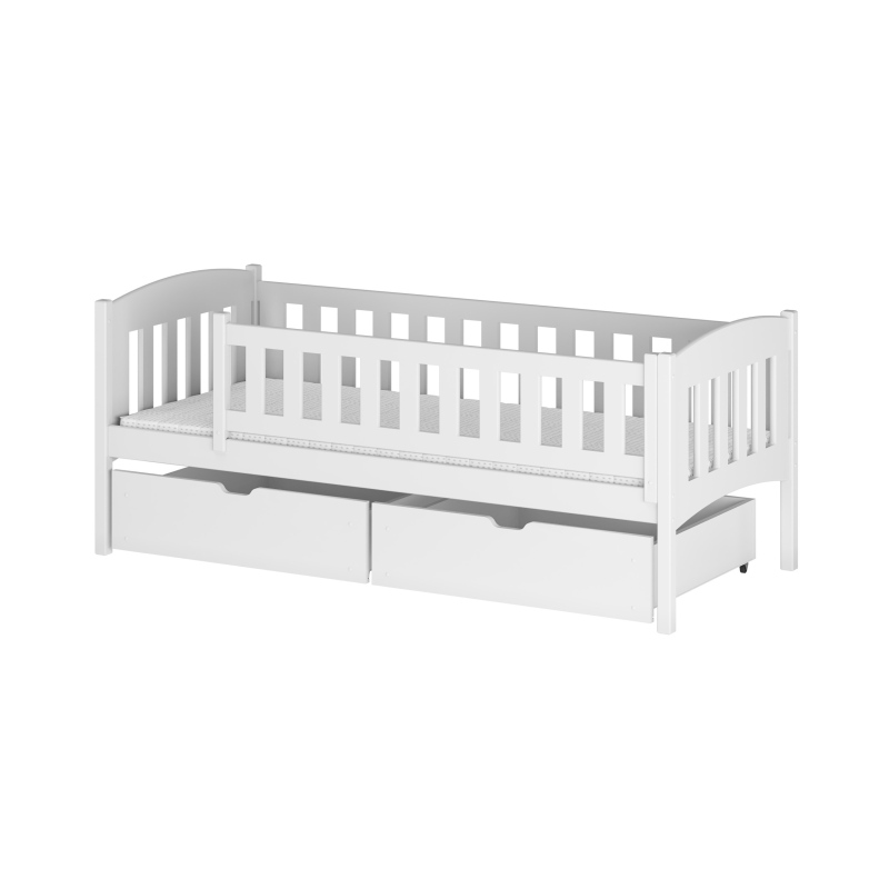 Dětská postel se zábranou GERTA - 90x200, bílá