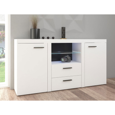 Moderní kombinovaná komoda THISE - bílá