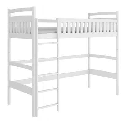 Dětská jednolůžková postel s horním spaním MAAIKE - 80x160, bílá