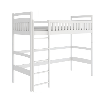 Dětská jednolůžková postel s horním spaním MAAIKE - 80x160, bílá