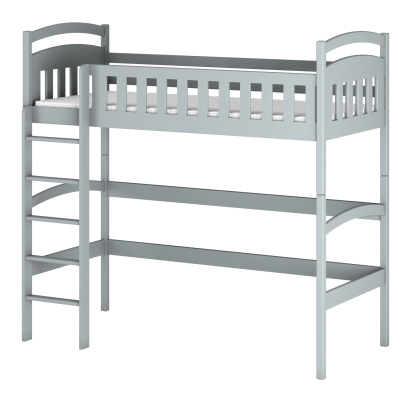 Dětská jednolůžková postel s horním spaním MAAIKE - 80x160, šedá