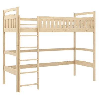 Dětská jednolůžková postel s horním spaním MAAIKE - 80x200, borovice